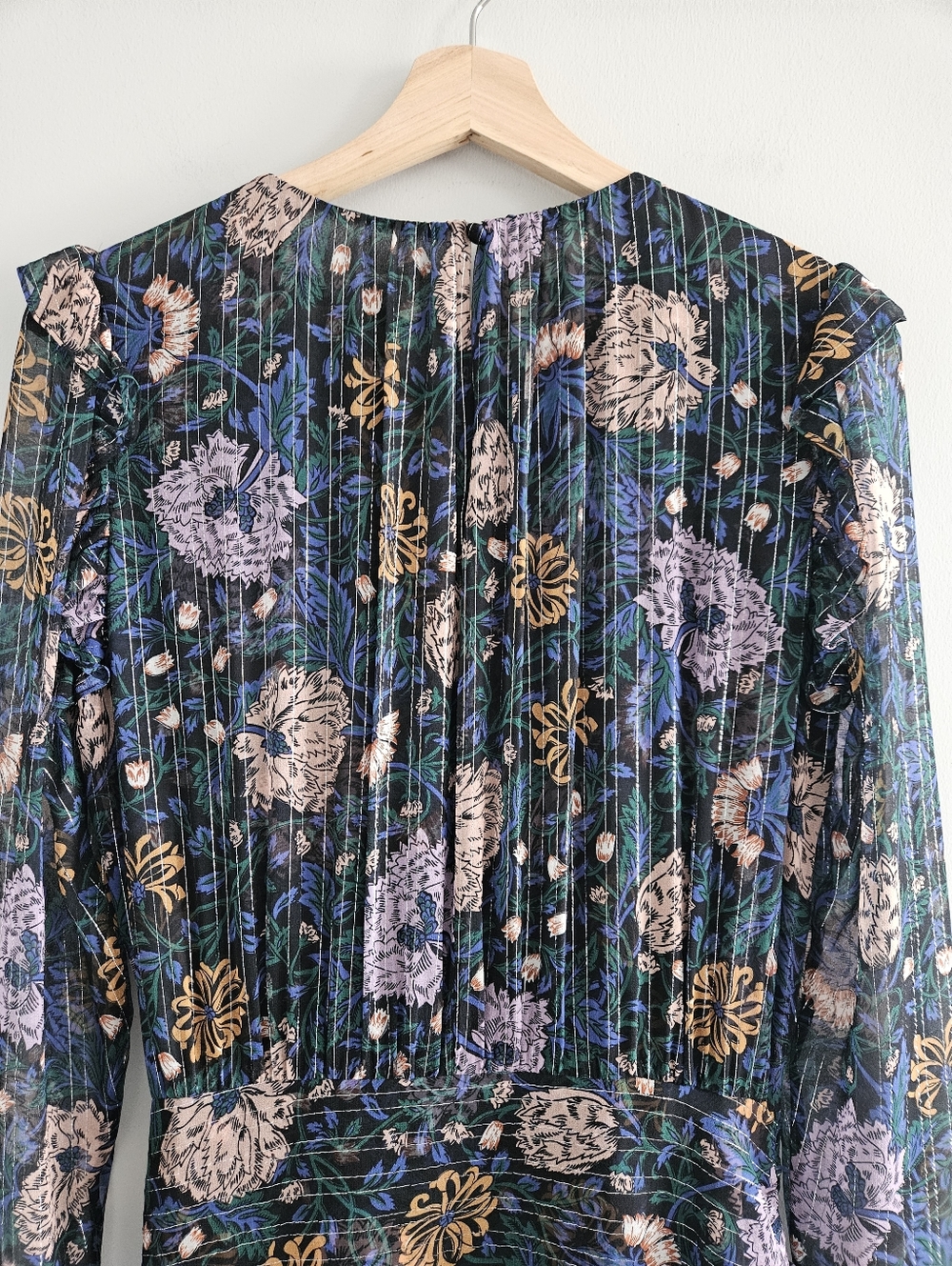 Veronica Beard Peppa Floral Metallic Silk Ruched Mini Dress Women's Size 8 Event - Picture 7 of 13